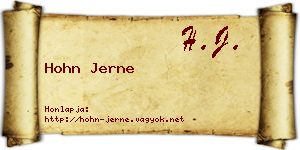 Hohn Jerne névjegykártya